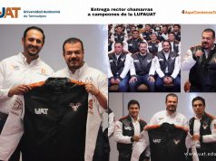 Rector entrega chamarras a Cuernos Largos FMVZ, campeones  de la LUFAUAT