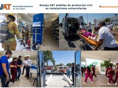 Ensaya UAT medidas de protección civil en instalaciones universitarias