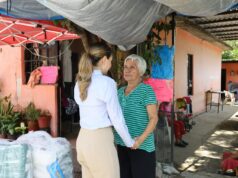 Presidenta Lucy de Gattás recorre la ciudad para entregar apoyos en los hogares de las familias victorenses.